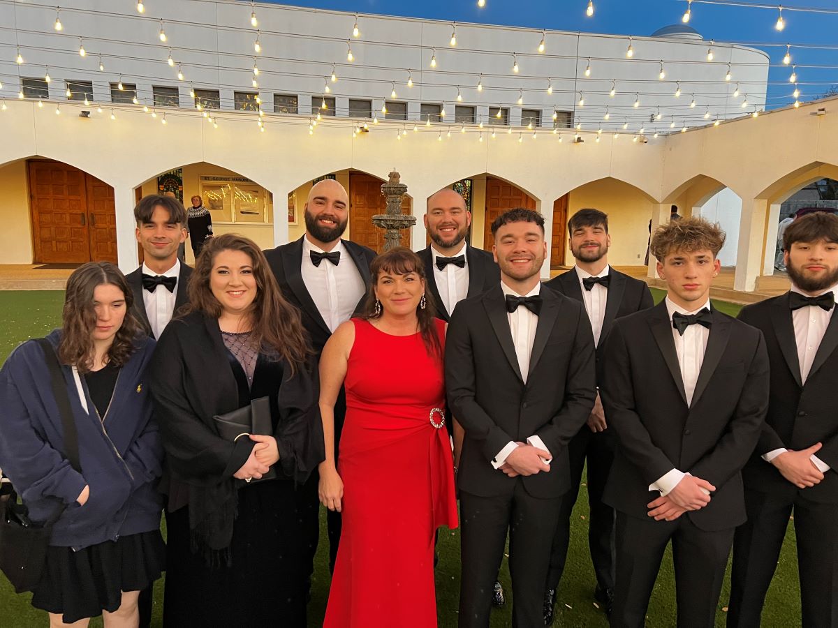 Misty and her family at her son Dominic's wedding.