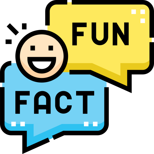 A colored icon depicting a sign saying 'fun fact' and a smiling emoji.